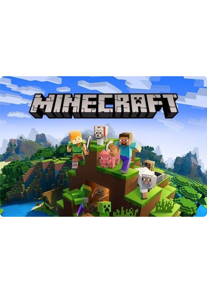 Minecraft Dikdörtgen Pasta Yenilebilir Resim Baskı 28x19 cm
