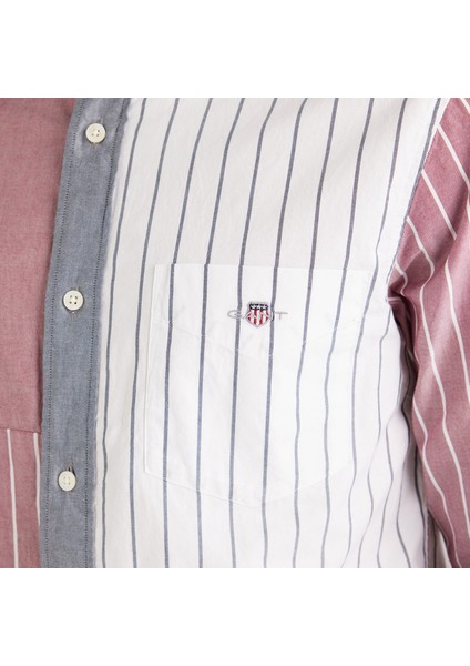 Erkek Pembe Regular Fit Düğmeli Yaka Çizgili Gömlek indirimleri