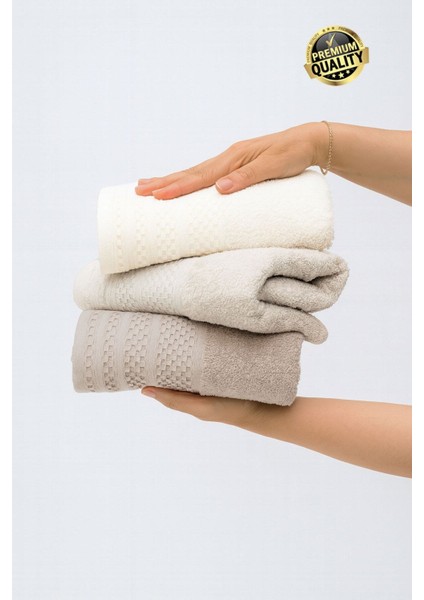 Softure 3’lü El Yüz Havlusu | Günlük Kullanım | 50X90 cm | Yumuşak, Dayanıklı | Bej Tonlar fiyatları