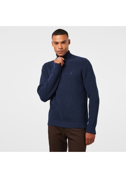 Erkek Lacivert Regular Fit Kazak