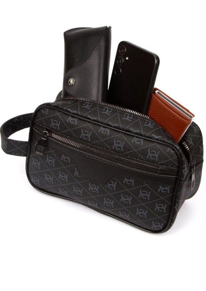 Erkek Deri Mekanizmalı Cüzdan ve Portföy Clutch Traş Kozmetik Bakım ve Günlük El Çantası (14X24CM) NEWPOLO171 - Siyah - Lacivert fiyatları