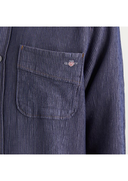 Erkek Lacivert Oversize Fit Ekose Gömlek indirimleri