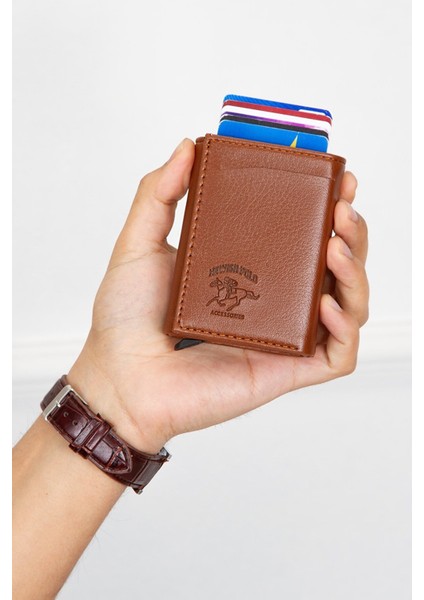 Erkek Deri Mekanizmalı Cüzdan ve Portföy Clutch Traş Kozmetik Bakım ve Günlük El Çantası (14X24CM) NEWPOLO171 - Taba - Taba modelleri