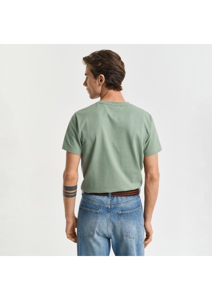 Erkek Yeşil Slim Fit Bisiklet Yaka T-Shirt fiyatları
