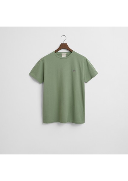 Erkek Yeşil Slim Fit Bisiklet Yaka T-Shirt fırsatları