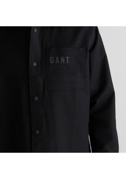 Erkek Siyah Oversize Fit Logolu Gömlek fırsatları