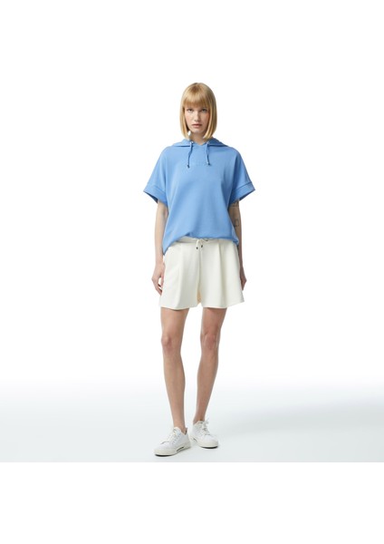 Kadın Kırık Beyaz Relaxed Fit Şort