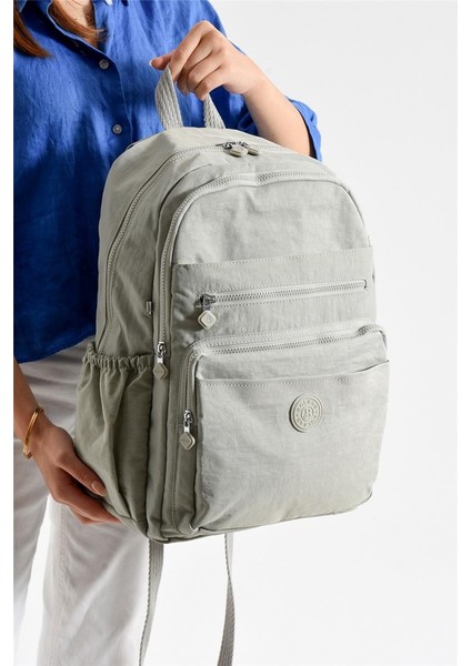Bolsas 1095 Su Geçirmez Ithal Krinkıl Kumaş Laptop Bölmeli Okul ve Günlük Sırt Çantası A.gri