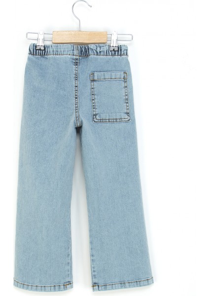 Kız Çocuk Bol Paça Kot Pantolon Beli Lastikli My Melody ve Kuromi Nakışlı Jean fiyatları