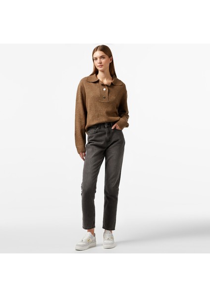 Kadın Kahverengi Regular Fit Kazak modelleri