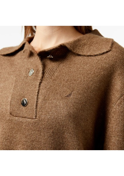 Kadın Kahverengi Regular Fit Kazak indirimleri