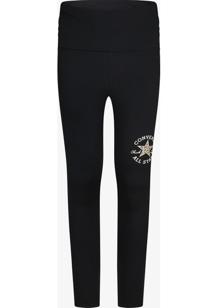 Graphıc Ruched Çocuk Siyah Eşofman Altı