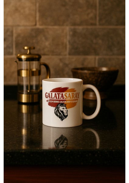 3 Lü Paket Galatasaray Logo Baskı Porselen Kupa Bardak modelleri