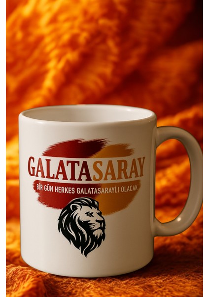 3 Lü Paket Galatasaray Logo Baskı Porselen Kupa Bardak