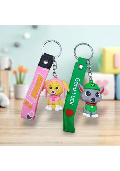 Paw Patrol Karikatür Anime Figür Pvc Bebek Anahtarlık Çanta Anahtarlık Süsü 2 Adet fırsatları