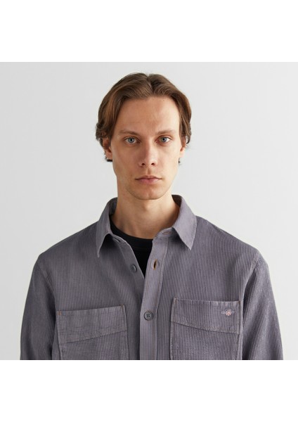 Erkek Gri Oversize Fit Ekose Gömlek fırsatları
