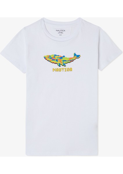 Erkek Çocuk Beyaz Standart Fit T-Shirt