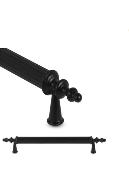 Lüx Çekmece Dolap Kapak Kulpu Siyah 128 mm Metal Kulp 5 Adet indirimleri