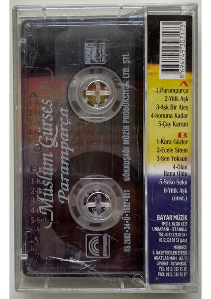 Müslüm Gürses Paramparça Kaset (Orijinal Dönem Baskı Kaset) fiyatları
