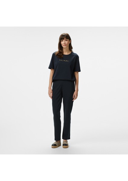 Kadın Siyah Regular Fit Baskılı T-Shirt modelleri