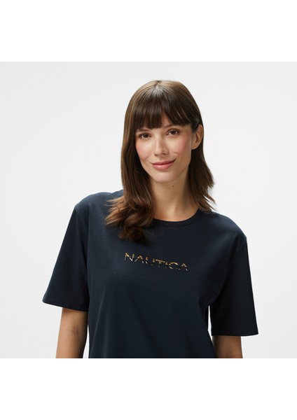 Kadın Siyah Regular Fit Baskılı T-Shirt fırsatları