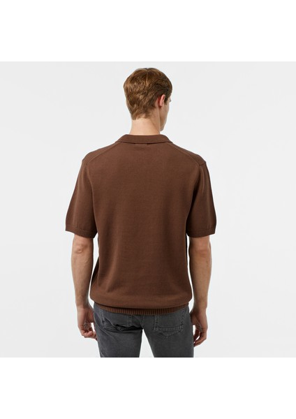 Erkek Kahverengi Classic Fit Kısa Kollu Triko fiyatları