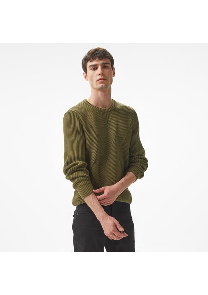 Erkek Haki Regular Fit Kazak