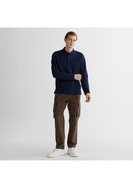 Erkek Lacivert Regular Fit Polo Yaka Logolu Polo modelleri