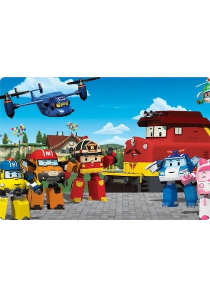 Robocar Poli Dikdörtgen Pasta Yenilebilir Resim Baskı 28x19 cm