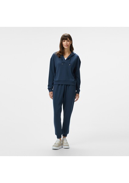 Kadın Lacivert Regular Fit Kapüşonlu Sweatshirt modelleri