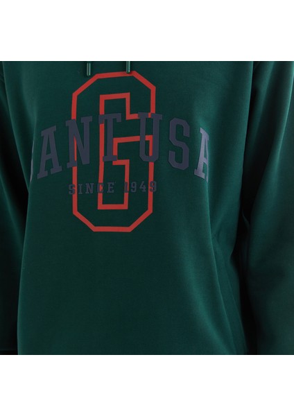 Erkek Yeşil Relaxed Fit Kapüşonlu Logolu Sweatshirt indirimleri