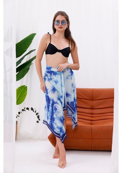 Iç Gösterir Transparan Pareo - Gök Mavisi Model 150X95 cm indirimleri