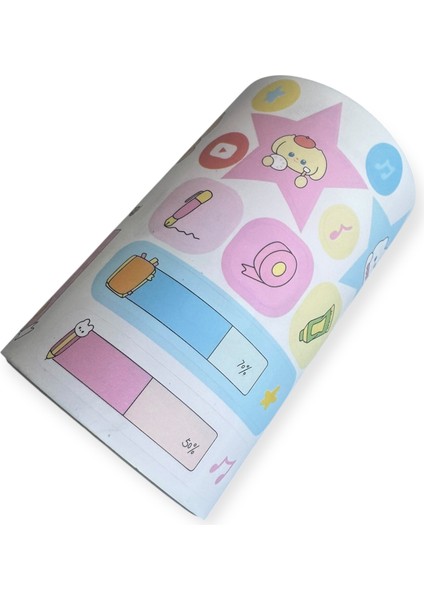 Happy Time Dekoratif Washi Bant 7,2 cm x 1,8 M, 1 Adet, Pastel Renkli Sevimli Desenli fiyatları