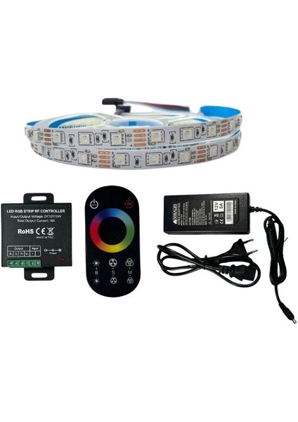 Rf Dokunmatik Kumandalı Rgb Şerit LED Set 5050 Ledli 3çipli 10METRE IP20