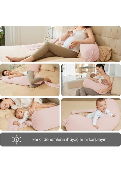 %100 Organik Hamilelik Destek Yastığı – Tam Vücut Yan Uyku Yastığı, Ayarlanabilir Sertlik, Çıkarılabilir Kılıf, Toz Pembe Rahatlık fiyatları