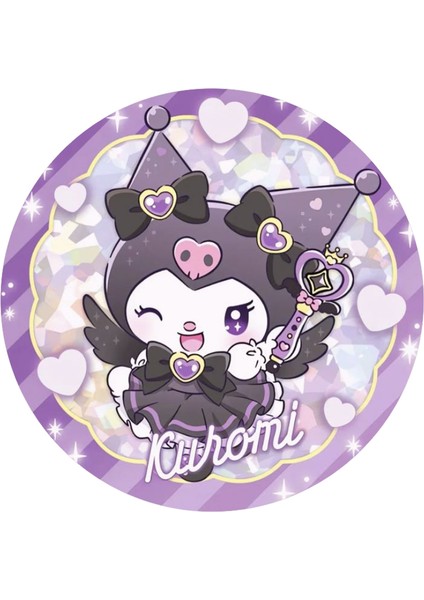 Kuromi Yuvarlak Pasta Yenilebilir Resim Baskı 20 cm