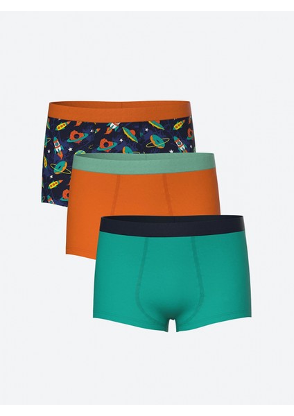 Lcw Kids Mavi Baskılı Erkek Çocuk Boxer 3'lü