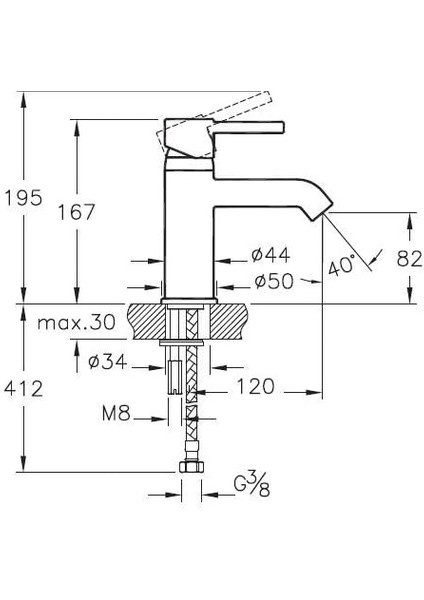 Minimax S A41984 Lavabo Bataryası, Krom fiyatları