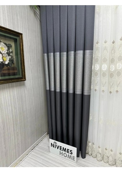 Nivemeshome Manavgat Antrasit FT632113 V-2505 1/3 Sık Pileli Fon Perde Apm fırsatları