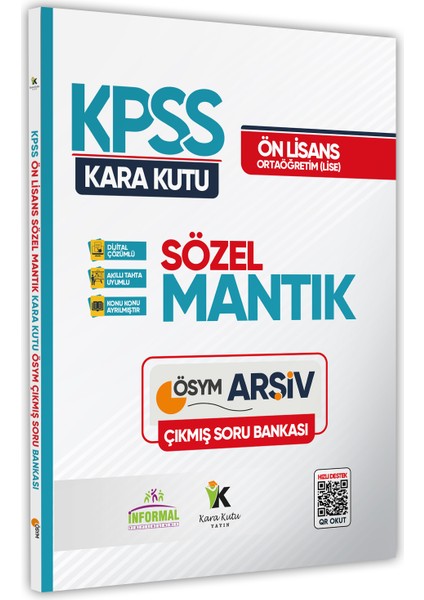 KPSS Önlisans/Ortaöğretim Sözel Mantık Kara Kutu Konu Özetli Dijital Çözümlü Soru Bankası