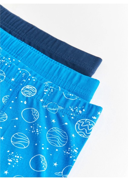 Lcw Kids Mavi Baskılı Pamuklu Erkek Çocuk Boxer 3'lü modelleri