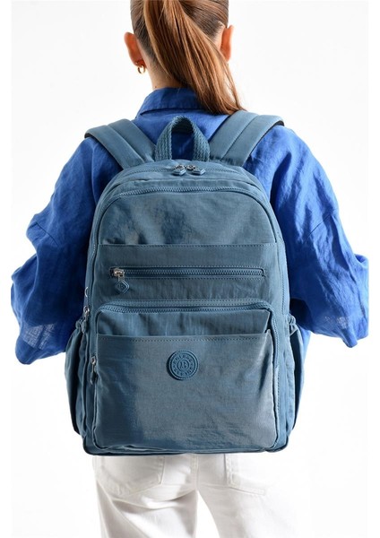 Bolsas 1095 Su Geçirmez Ithal Krinkıl Kumaş Laptop Bölmeli Okul ve Günlük Sırt Çantası Mavi fiyatları