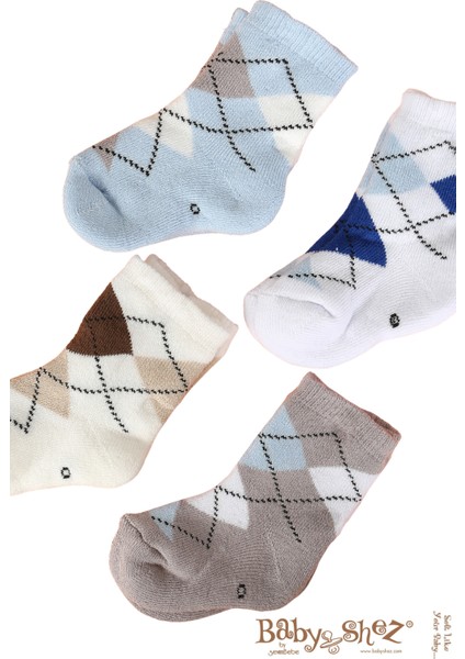 Pamuklu 6'lı Yenidoğan Bebek Kışlık Havlu Çorap