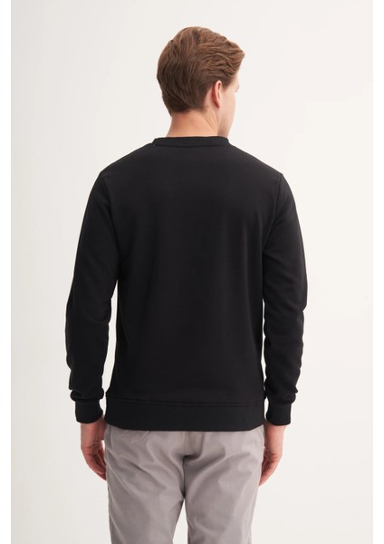 Bisiklet Yaka Siyah Erkek Sweatshirt 54185 fiyatları