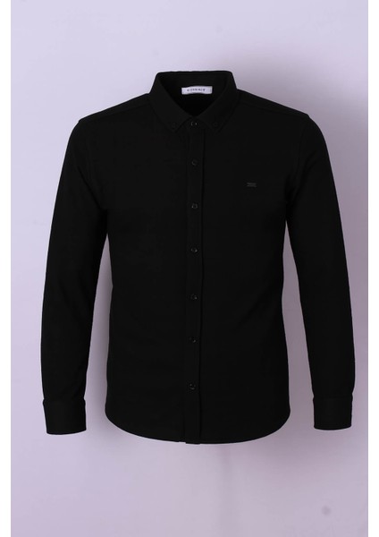 Uzun Kollu Siyah Erkek Gömlek 2560