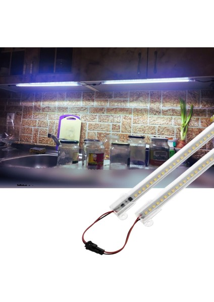 2 Adet 50 cm 220V Şeffaf Çubuk Bar LED Beyaz Işık SB-6554