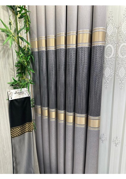 Nivemeshome Mozaik FT614163 V-5403 Gümüş 1/3 Sık Pileli Fon Perde Apm modelleri