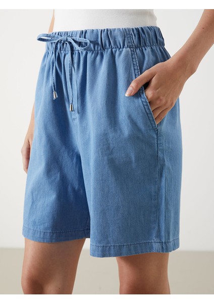 Yeni Sezon Beli Lastikli Kadin Jean Sort - S5PP92Z8 modelleri