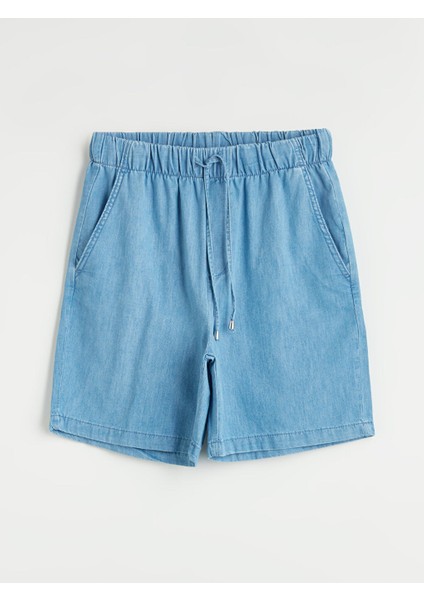 Yeni Sezon Beli Lastikli Kadin Jean Sort - S5PP92Z8 indirimleri