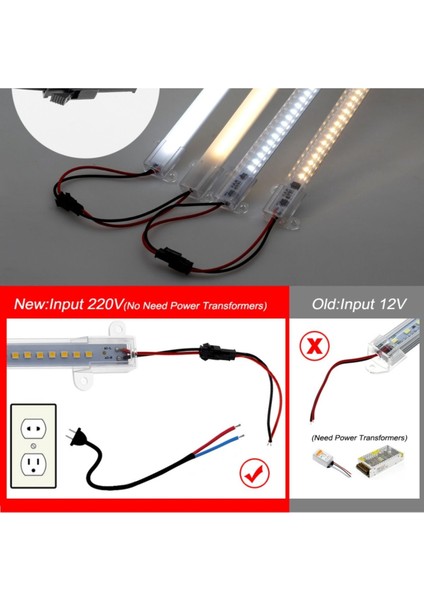 2 Adet 100 cm 220V Şeffaf Çubuk Bar LED Yeşil Işık SB-6554